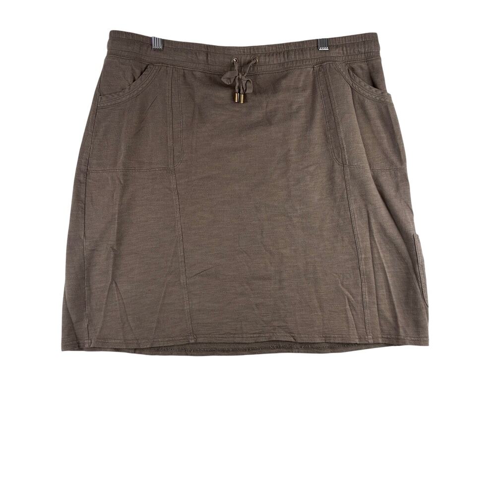 Zenergy Chicos Brown Straight Cargo Cotton Modal Jersey Skirt Women's L/XL Gorp